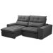 Sofá Retrátil Reclinável Para Sala de Estar Living 210cm Dimas F04 Veludo Grafite - Lyam Decor