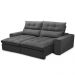 Sofá Retrátil Reclinável Para Sala de Estar Living 210cm Dimas F04 Veludo Grafite - Lyam Decor