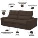 Sofá Retrátil Reclinável Para Sala de Estar Living 210cm Dimas F04 Veludo Marrom - Lyam Decor