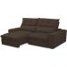 Sofá Retrátil Reclinável Para Sala de Estar Living 210cm Dimas F04 Veludo Marrom - Lyam Decor
