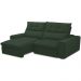 Sofá Retrátil Reclinável Para Sala de Estar Living 210cm Dimas F04 Veludo Verde - Lyam Decor