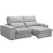 Sofá Retrátil Reclinável Para Sala de Estar Living 210cm Nápoles F04 Bouclê Cinza - Lyam Decor