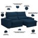 Sofá Retrátil Reclinável Para Sala de Estar Living 210cm Nápoles F04 Veludo Azul - Lyam Decor