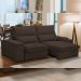 Sofá Retrátil Reclinável Para Sala de Estar Living 210cm Nápoles F04 Veludo Marrom - Lyam Decor