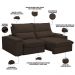 Sofá Retrátil Reclinável Para Sala de Estar Living 210cm Nápoles F04 Veludo Marrom - Lyam Decor