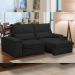 Sofá Retrátil Reclinável Para Sala de Estar Living 210cm Nápoles F04 Veludo Preto - Lyam Decor
