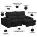 Sofá Retrátil Reclinável Para Sala de Estar Living 210cm Nápoles F04 Veludo Preto - Lyam Decor