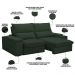 Sofá Retrátil Reclinável Para Sala de Estar Living 210cm Nápoles F04 Veludo Verde - Lyam Decor