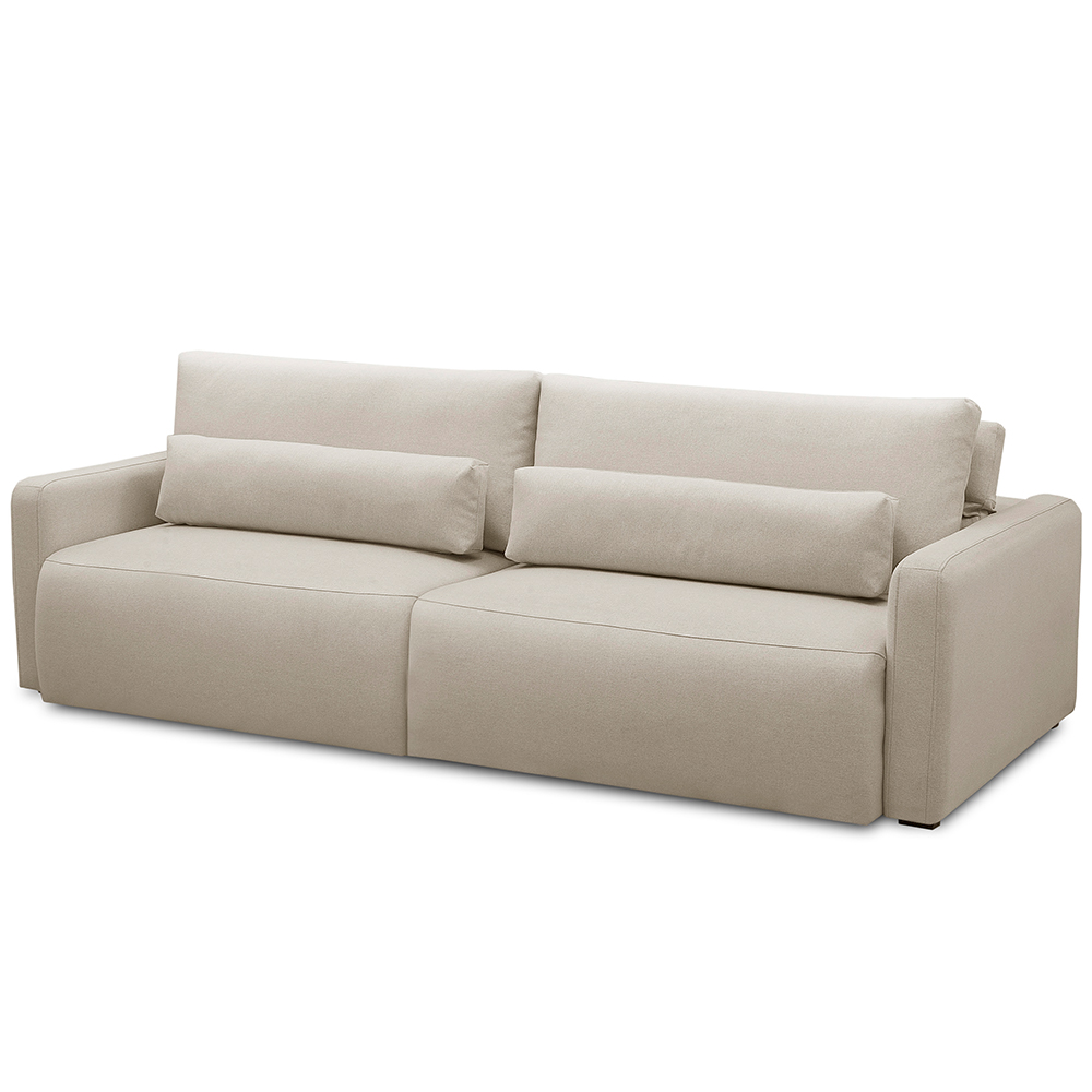 Sofá Retrátil Reclinável Para Sala de Estar Living 210cm Sevilha F04 Linho Bege - Lyam Decor