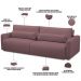 Sofá Retrátil Reclinável Para Sala de Estar Living 210cm Sevilha F04 Veludo Lilás - Lyam Decor