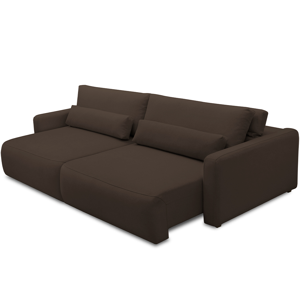 Sofá Retrátil Reclinável Para Sala de Estar Living 210cm Sevilha F04 Veludo Marrom - Lyam Decor