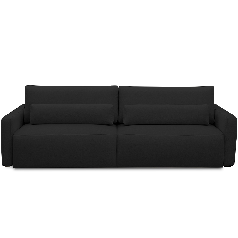 Sofá Retrátil Reclinável Para Sala de Estar Living 210cm Sevilha F04 Veludo Preto - Lyam Decor