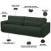 Sofá Retrátil Reclinável Para Sala de Estar Living 210cm Sevilha F04 Veludo Verde - Lyam Decor
