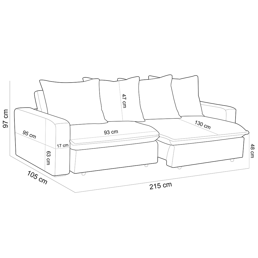 Sofá Retrátil Reclinável Para Sala de Estar Living 215cm Vêneto F04 Bouclê Grafite - Lyam Decor