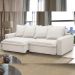 Sofá Retrátil Reclinável Para Sala de Estar Living 215cm Vêneto F04 Bouclê Off White - Lyam Decor