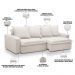 Sofá Retrátil Reclinável Para Sala de Estar Living 215cm Vêneto F04 Bouclê Off White - Lyam Decor