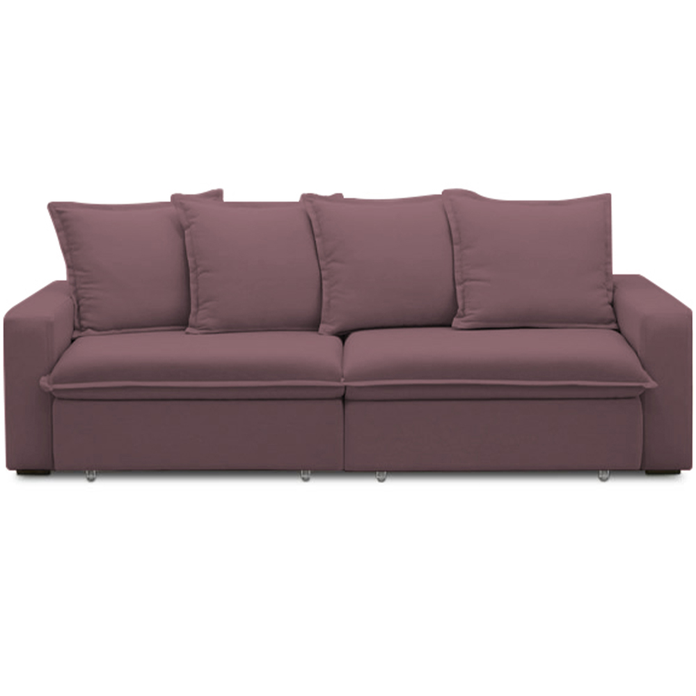 Sofá Retrátil Reclinável Para Sala de Estar Living 215cm Vêneto F04 Veludo Lilás - Lyam Decor