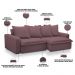 Sofá Retrátil Reclinável Para Sala de Estar Living 215cm Vêneto F04 Veludo Lilás - Lyam Decor
