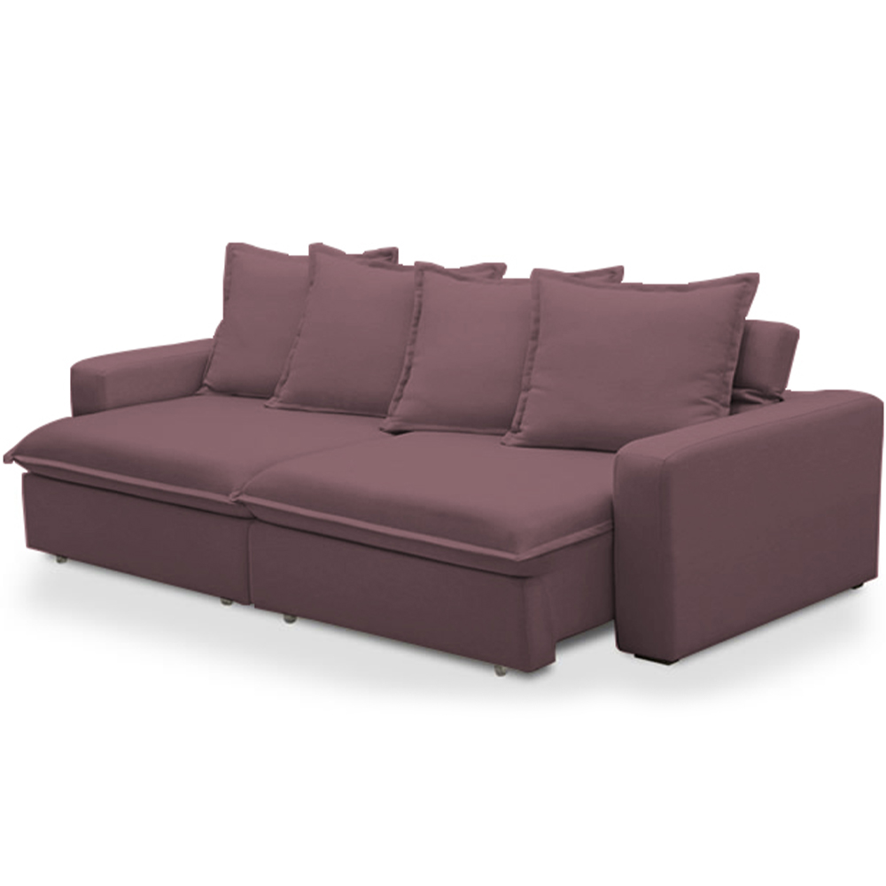 Sofá Retrátil Reclinável Para Sala de Estar Living 215cm Vêneto F04 Veludo Lilás - Lyam Decor