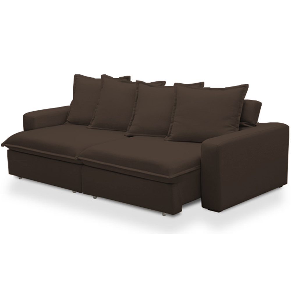 Sofá Retrátil Reclinável Para Sala de Estar Living 215cm Vêneto F04 Veludo Marrom - Lyam Decor
