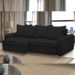 Sofá Retrátil Reclinável Para Sala de Estar Living 215cm Vêneto F04 Veludo Preto - Lyam Decor