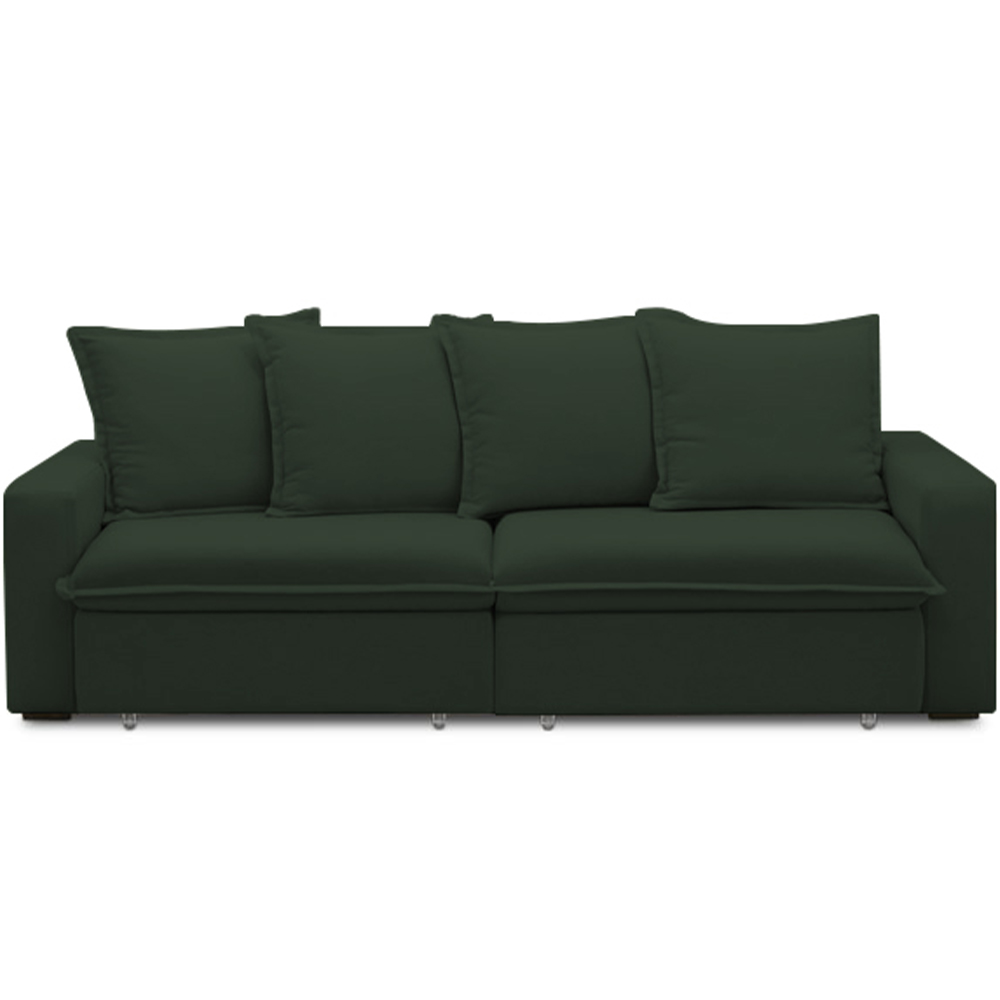 Sofá Retrátil Reclinável Para Sala de Estar Living 215cm Vêneto F04 Veludo Verde - Lyam Decor