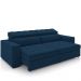 Sofá Retrátil Reclinável Para Sala de Estar Living 218cm Clara M03 Veludo Azul Marinho - Lyam Decor