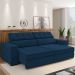 Sofá Retrátil Reclinável Para Sala de Estar Living 218cm Clara M03 Veludo Azul Marinho - Lyam Decor