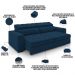 Sofá Retrátil Reclinável Para Sala de Estar Living 218cm Clara M03 Veludo Azul Marinho - Lyam Decor
