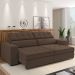 Sofá Retrátil Reclinável Para Sala de Estar Living 218cm Clara M03 Veludo Marrom - Lyam Decor