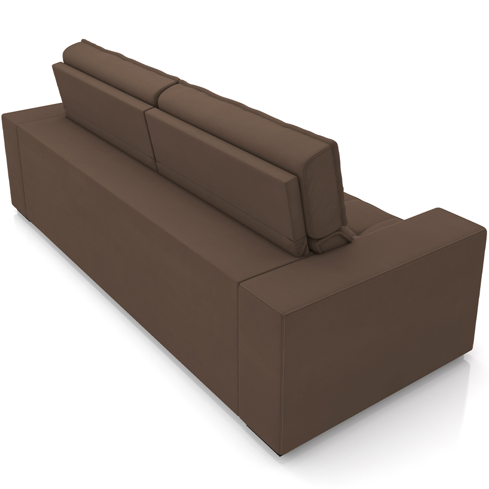 Sofá Retrátil Reclinável Para Sala de Estar Living 218cm Clara M03 Veludo Marrom - Lyam Decor