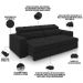 Sofá Retrátil Reclinável Para Sala de Estar Living 218cm Clara M03 Veludo Preto - Lyam Decor