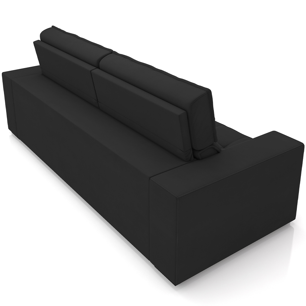 Sofá Retrátil Reclinável Para Sala de Estar Living 218cm Clara M03 Veludo Preto - Lyam Decor