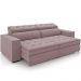 Sofá Retrátil Reclinável Para Sala de Estar Living 218cm Clara M03 Veludo Rosê - Lyam Decor