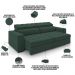 Sofá Retrátil Reclinável Para Sala de Estar Living 218cm Clara M03 Veludo Verde Musgo - Lyam Decor