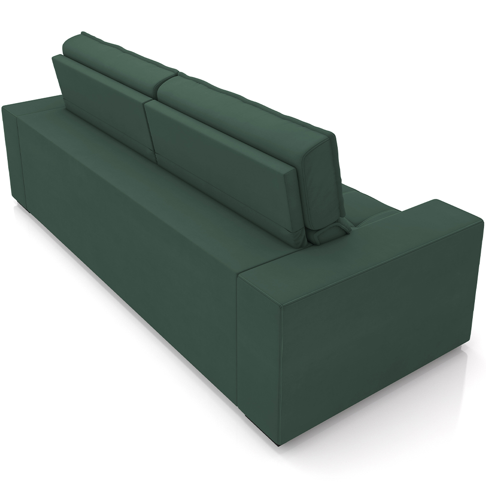 Sofá Retrátil Reclinável Para Sala de Estar Living 218cm Clara M03 Veludo Verde Musgo - Lyam Decor