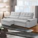 Sofá Retrátil Reclinável Para Sala de Estar Living 230cm Ártico F04 Bouclê Cinza - Lyam Decor