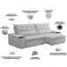 Sofá Retrátil Reclinável Para Sala de Estar Living 230cm Ártico F04 Bouclê Cinza - Lyam Decor