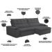Sofá Retrátil Reclinável Para Sala de Estar Living 230cm Ártico F04 Bouclê Grafite - Lyam Decor