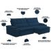 Sofá Retrátil Reclinável Para Sala de Estar Living 230cm Ártico F04 Veludo Azul - Lyam Decor