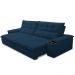 Sofá Retrátil Reclinável Para Sala de Estar Living 230cm Ártico F04 Veludo Azul - Lyam Decor
