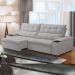 Sofá Retrátil Reclinável Para Sala de Estar Living 230cm Ártico F04 Veludo Cinza - Lyam Decor
