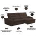 Sofá Retrátil Reclinável Para Sala de Estar Living 230cm Ártico F04 Veludo Marrom - Lyam Decor