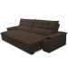 Sofá Retrátil Reclinável Para Sala de Estar Living 230cm Ártico F04 Veludo Marrom - Lyam Decor