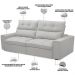 Sofá Retrátil Reclinável Para Sala de Estar Living 230cm Dimas F04 Bouclê Cinza - Lyam Decor