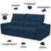 Sofá Retrátil Reclinável Para Sala de Estar Living 230cm Dimas F04 Veludo Azul - Lyam Decor