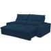 Sofá Retrátil Reclinável Para Sala de Estar Living 230cm Dimas F04 Veludo Azul - Lyam Decor