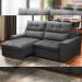 Sofá Retrátil Reclinável Para Sala de Estar Living 230cm Dimas F04 Veludo Grafite - Lyam Decor