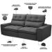 Sofá Retrátil Reclinável Para Sala de Estar Living 230cm Dimas F04 Veludo Grafite - Lyam Decor