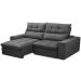 Sofá Retrátil Reclinável Para Sala de Estar Living 230cm Dimas F04 Veludo Grafite - Lyam Decor